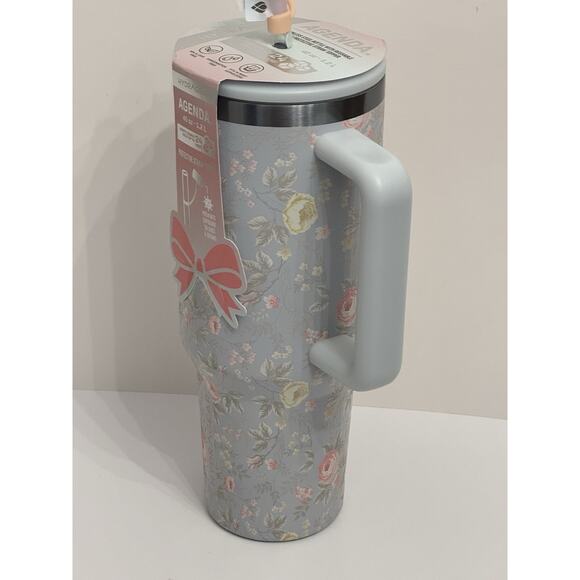 HYDRAGEAR Floral Cottagecore Coquette Stainless Steel Tumbler 40 Oz Bow Straw - Picture 4 of 8